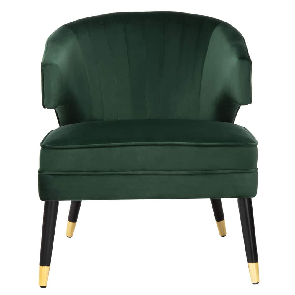 SAFAVIEH Amalia Velvet Wingback Accent Chair - 26.8" x 28" x 31.9" - 27Wx28Dx32H
