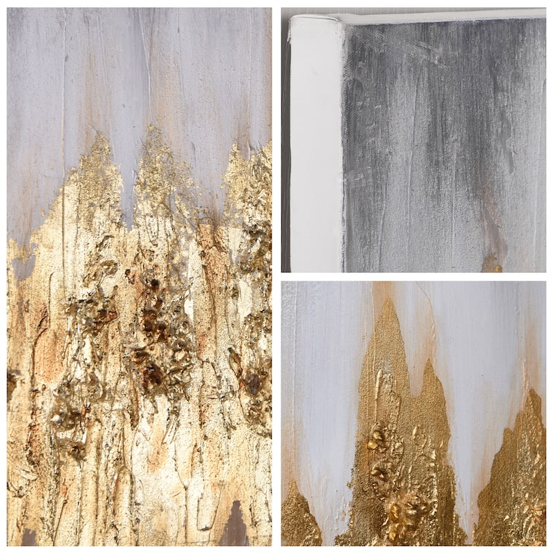 Gold Frequency Textured Hand Painted Wall Art with Gold Foil