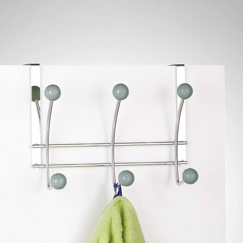 Over The Door Hook Rack with 6 Ball Ends - 10.5 L x 4 D x 7.5 H
