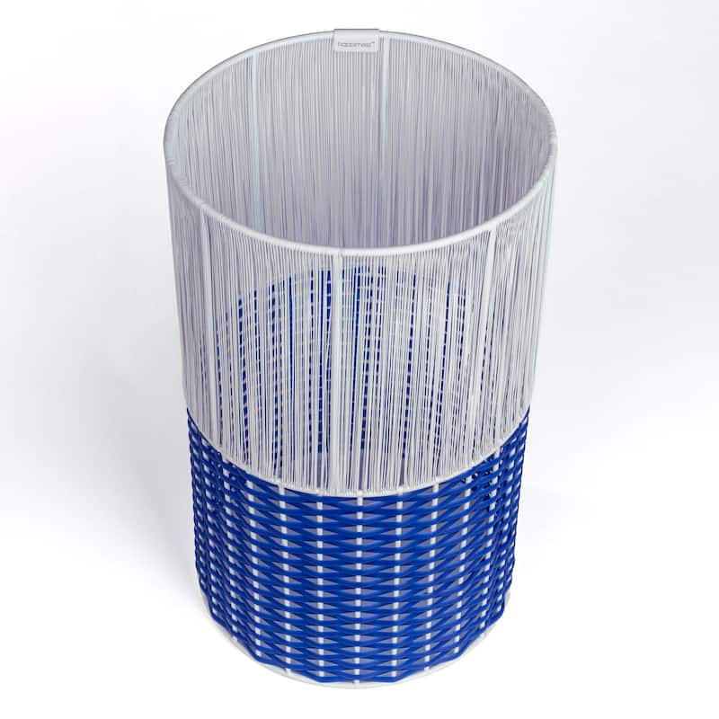Harper Modern 4.13-Gallon 2-Tone Faux Wicker Cylinder Waste Basket