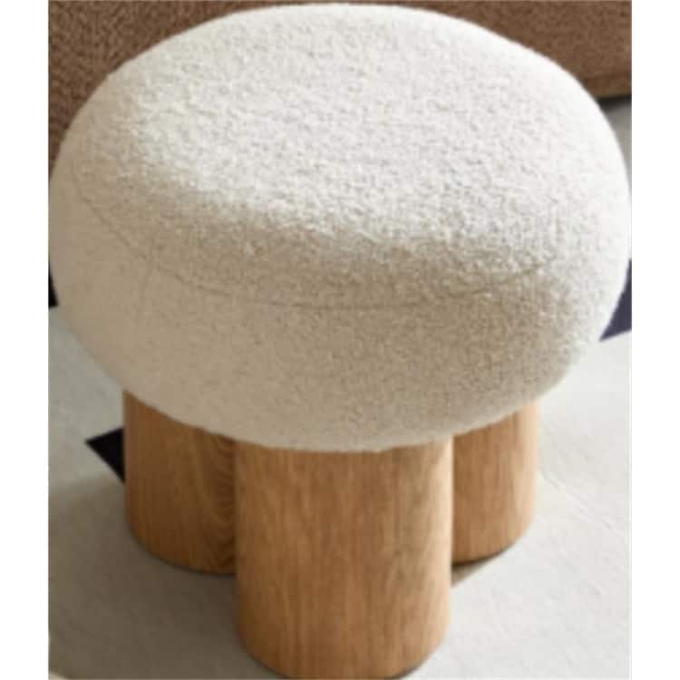 Mushroom Stool Grieg Plush Cushion, Wooden Barrel PVC Pipe