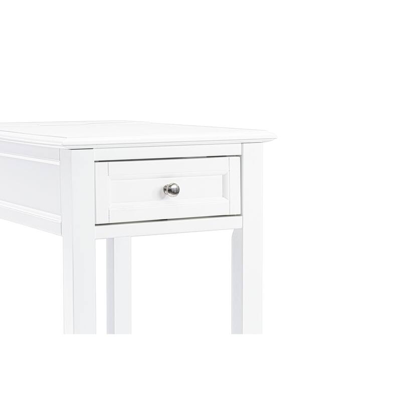East West Furniture Denison Night Stand - Rectangle Modern End Table with a Drawer for Bedroom, 24x19 Inch, (Finish Options)