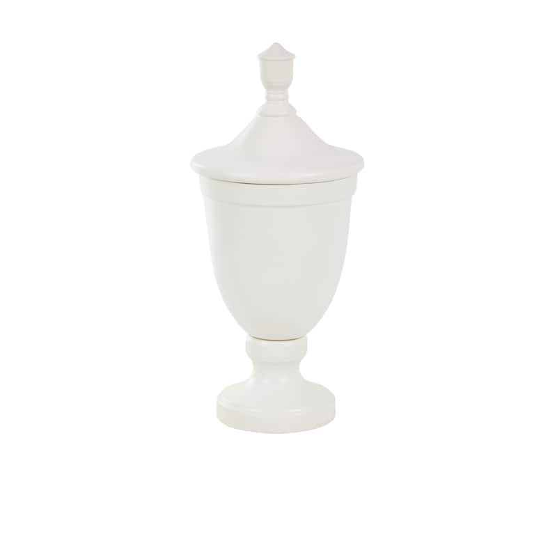 Black or White Ceramic Fluted Urn Shaped Decorative Jars with Lid