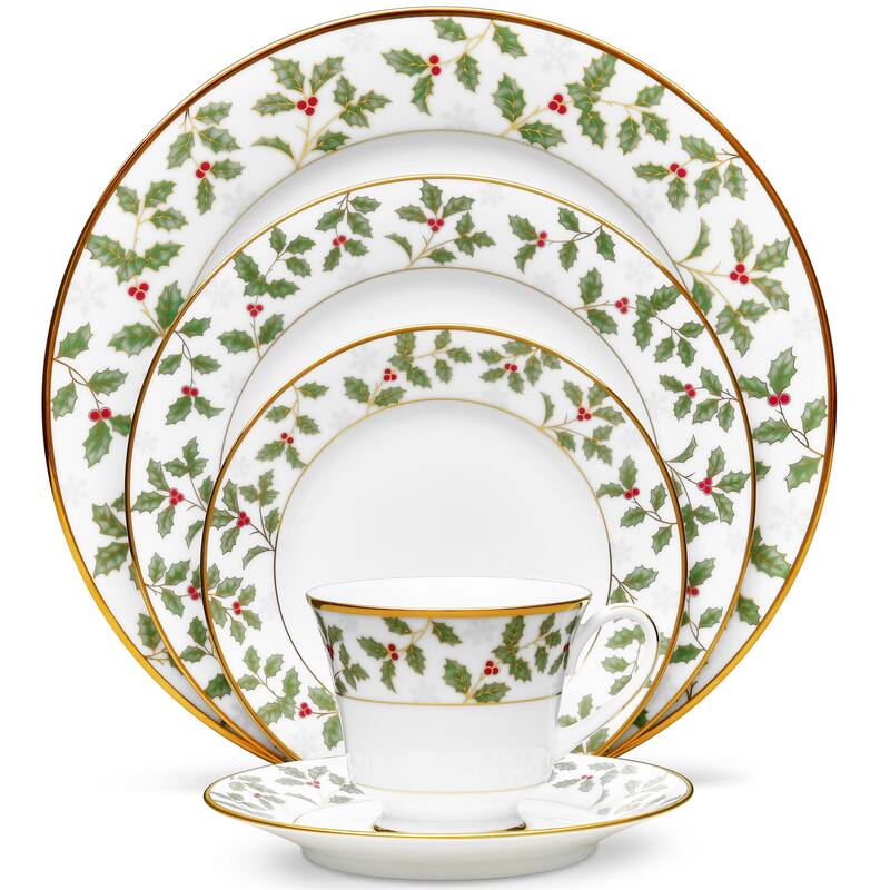 Noritake Holly & Berry Gold 5-Piece Place Setting, Service for 1