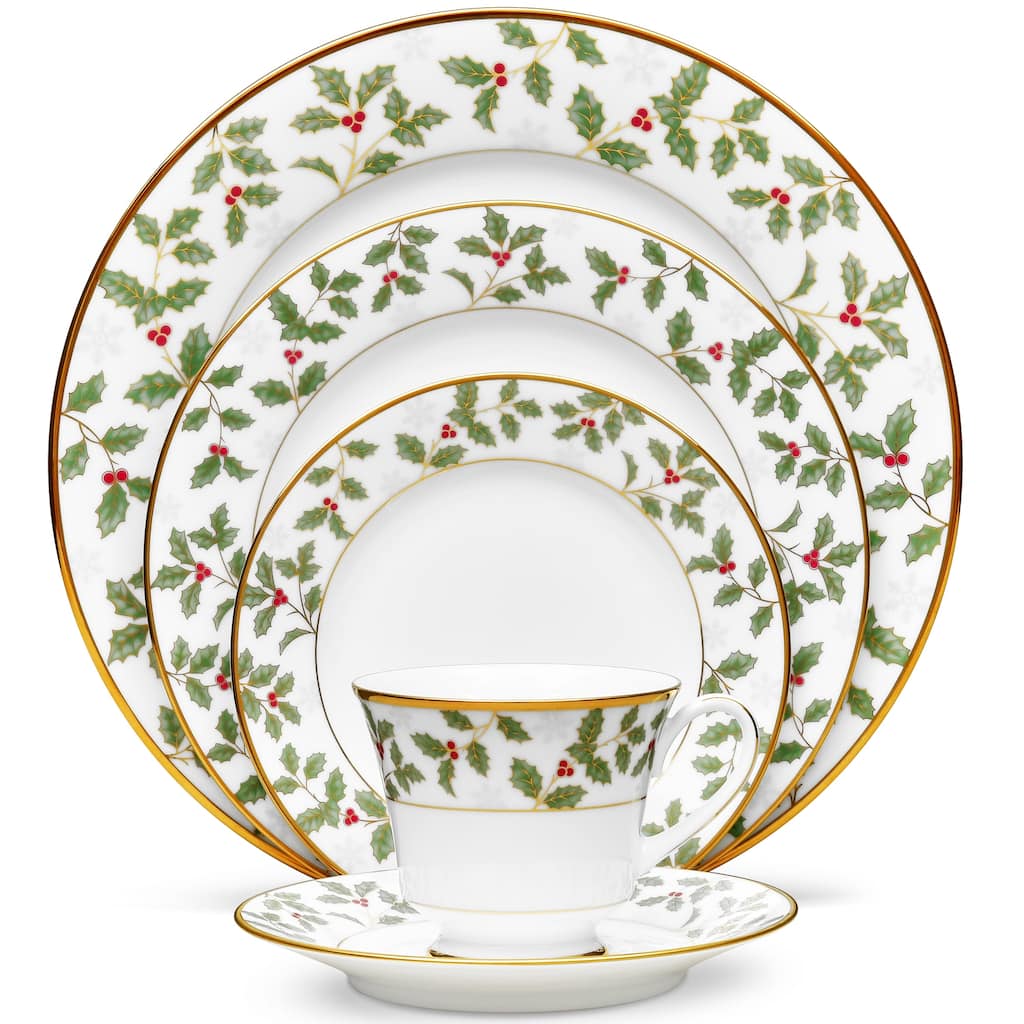 Noritake Holly & Berry Gold 5-Piece Place Setting, Service for 1