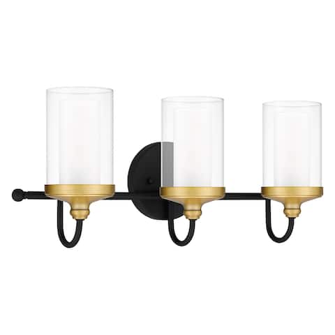 Rowland 3-Light Matte Black Vanity Light