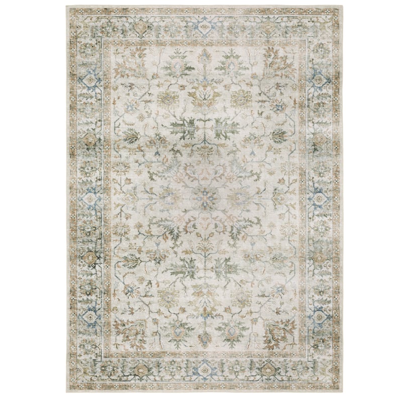 Vista Home Clarissa Washable Vintage Oriental Indoor Area Rug - 7' 6" x 10' - Grey/Multi