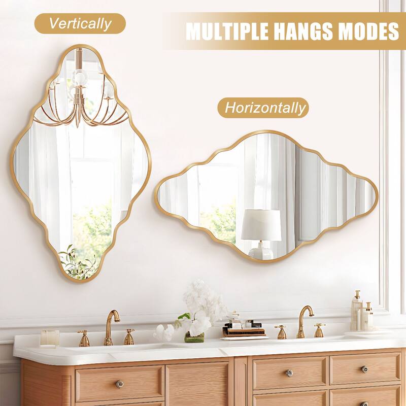 Modern Irregular Aluminum Alloy Framed Decorative Wall Mirror