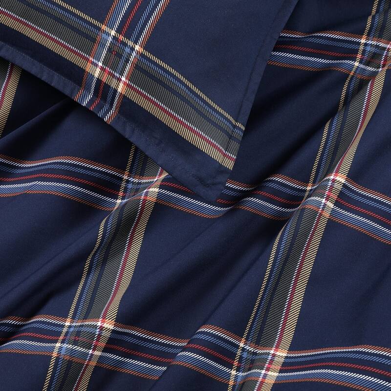 Tommy Hilfiger Beacon Plaid Reversible Cotton All Season Comforter Set (Blue)