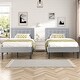 preview thumbnail 31 of 47, VECELO 2-Piece Adjustable 41-47" Height Twin Bed Frame for Kids Soft Padded Headboard with Button Tufting No Box Spring Required Light Grey