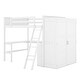preview thumbnail 5 of 7, White Solid Pine Loft Bed with Desk, Shelves, Wardrobe, Guardrails