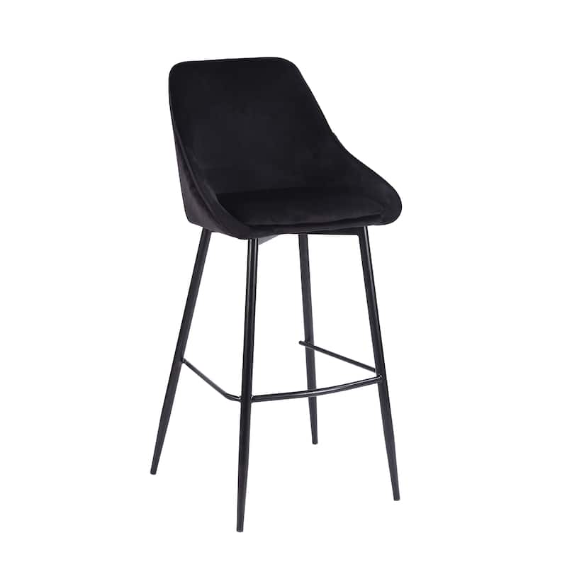 Porthos Home Ugo Bar Stools Set of 2, Velvet Upholstery, Iron Legs