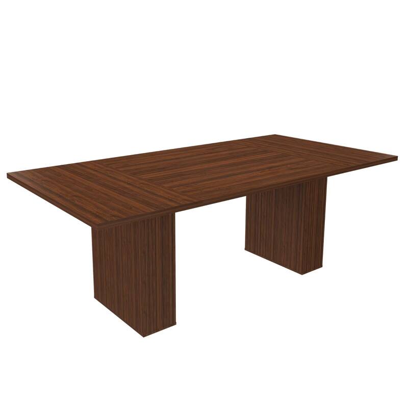 78" Dining Table with Storage Base in Natural Wood Veneer