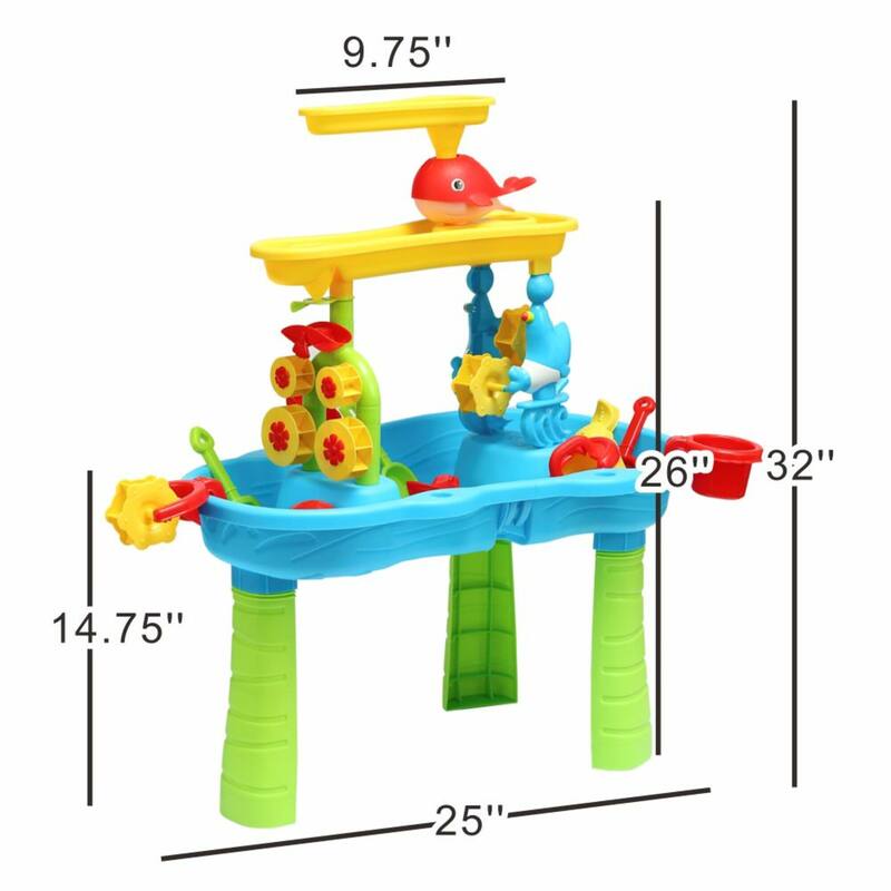 Trimate Toddler Sensory Sand and Water 3 Tier Table with chair | Indoor & Outdoor Water and Sand Toy and Play Table for Kids