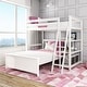 preview thumbnail 1 of 25, Max and Lily L Shaped Twin over Full Bunk Bed with Bookcase