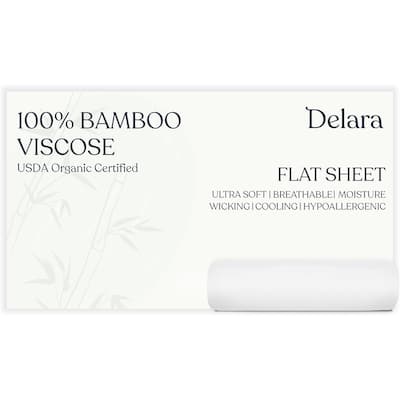 Delara Viscose Derived from Bamboo Flat Sheet, Ultra-Soft, Cooling, and Moisture-Wicking