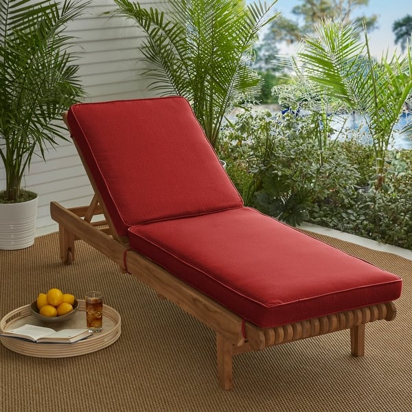 Sorra Home Indoor/Outdoor Corded Chaise Lounge Chair Cushion On Sale
