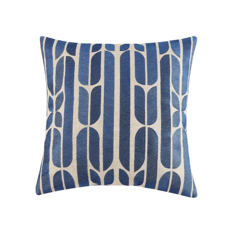 Trina Turk Palmdale Embroidered Linen Pillow, Blue