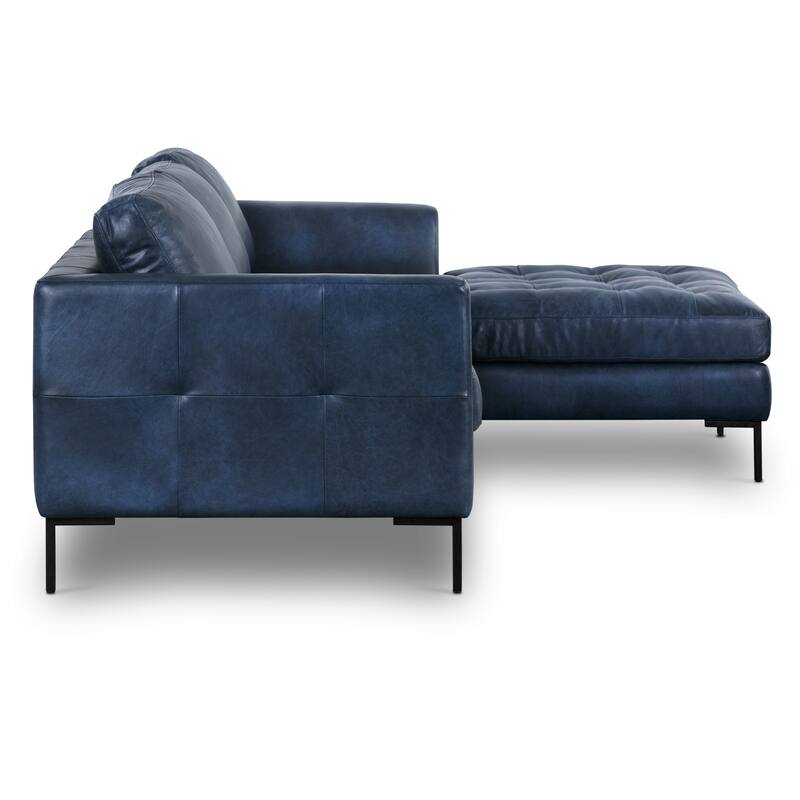 Poly & Bark Calle 114" Right-Facing Sectional - Full Grain Genuine Italian Leather