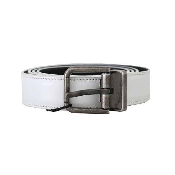 mens white leather belt