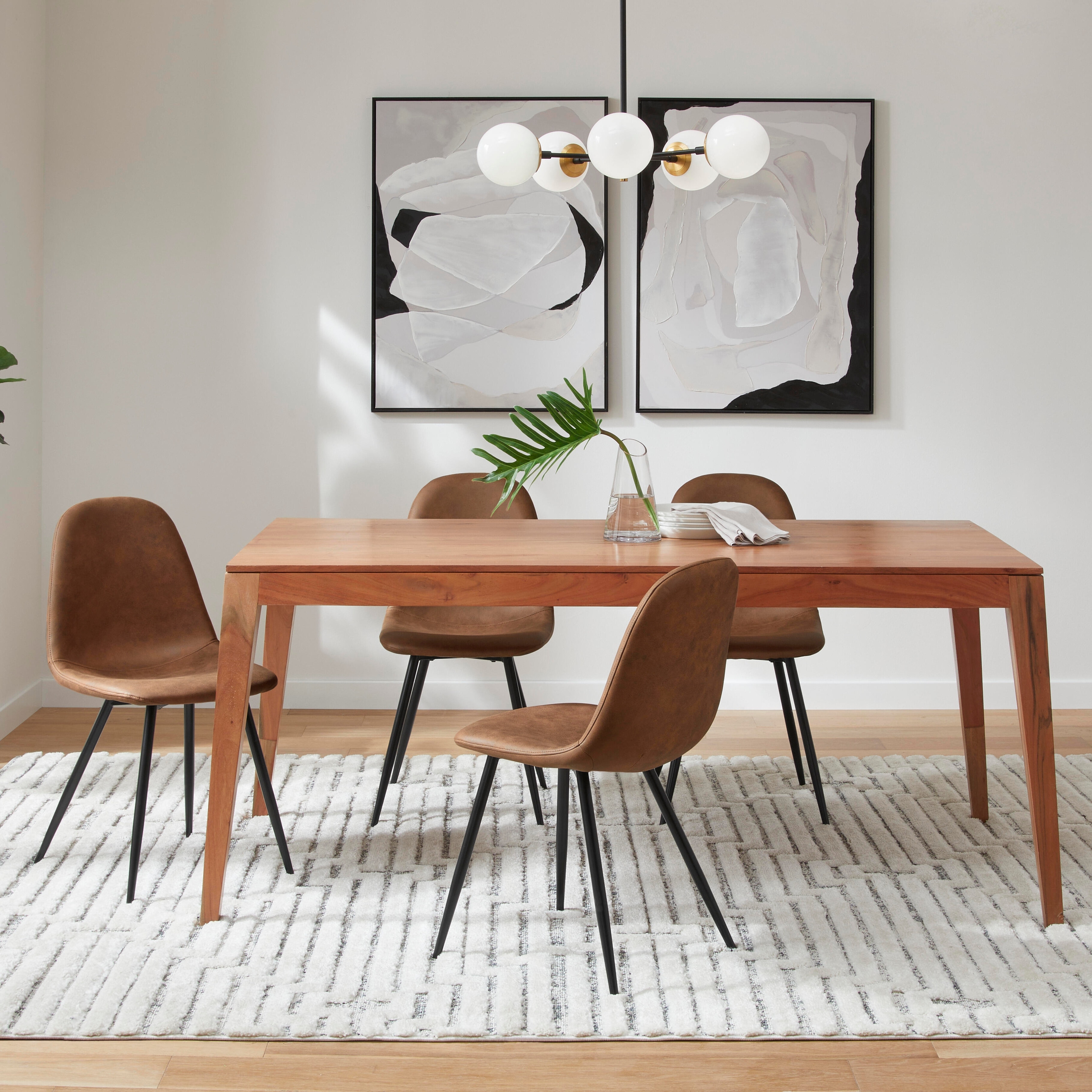 Homy Casa Set of Fabric Dining Chairs with Curved Back and Black