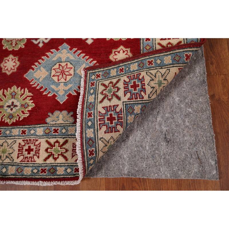 Red Kazak Foyer Rug Hand-Knotted Wool Carpet - 3'3" x 4'6"