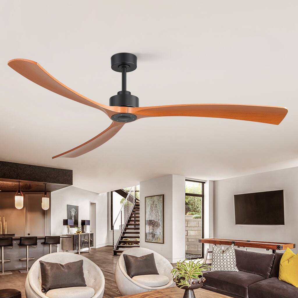 72" Large Modern ABS 3-Blade Ceiling Fan No Light with Remote