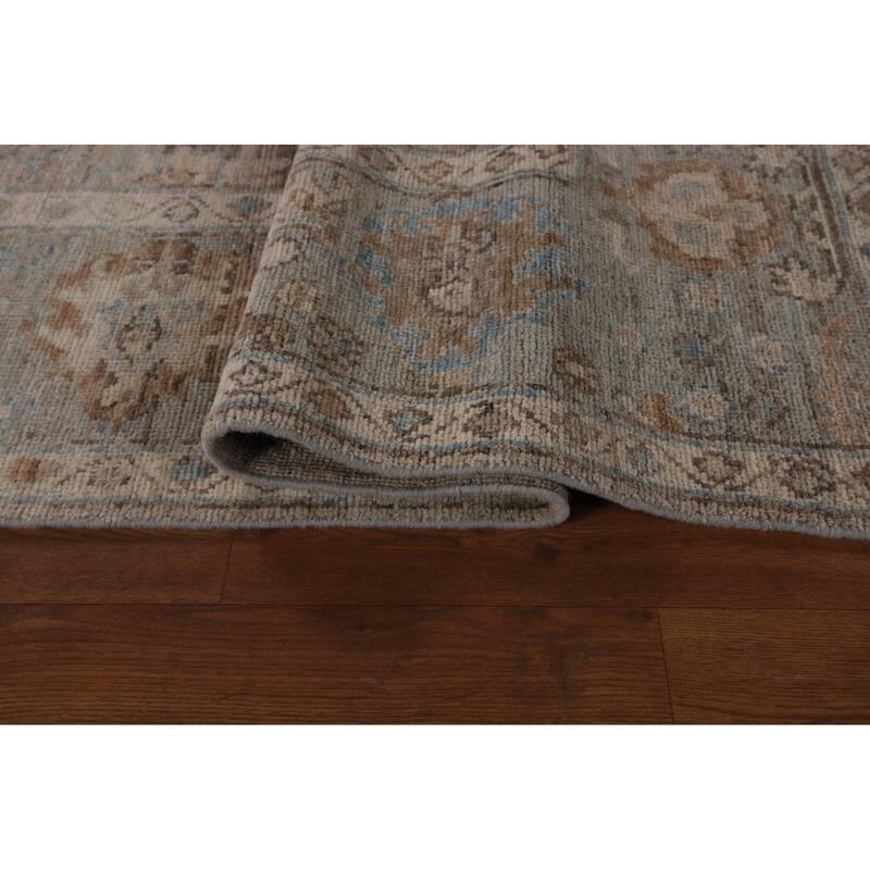 Oushak Turkish Area Rug Vegetable Dye Hand-Knotted Floral Wool Carpet - 8'1"x 10'1"