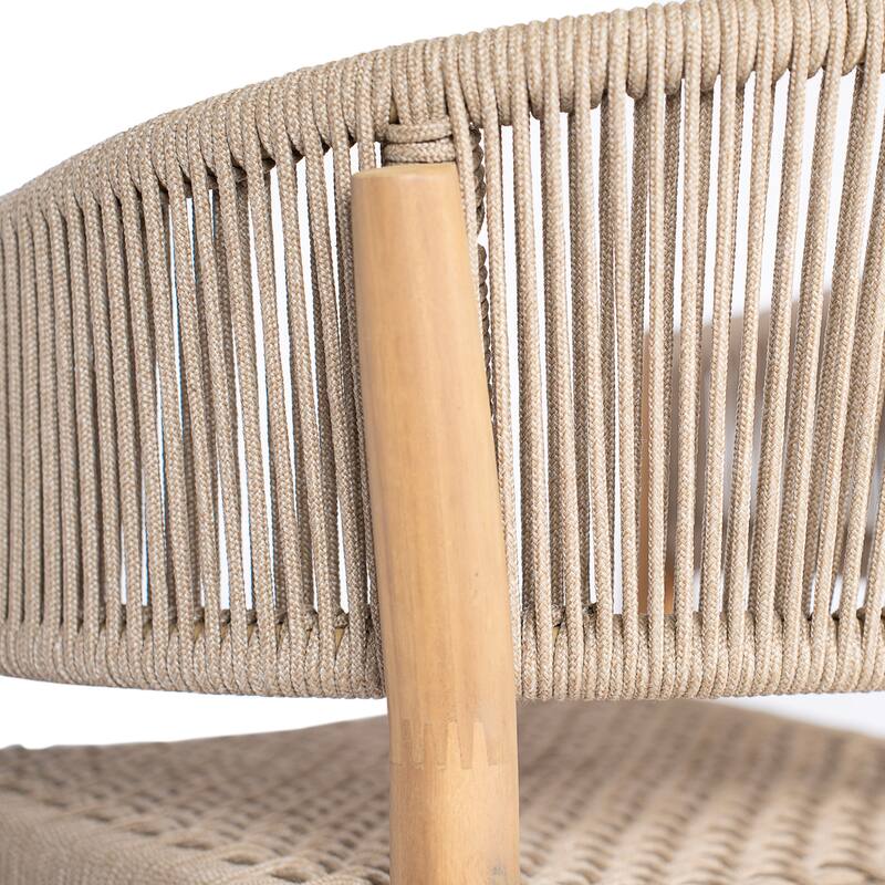 Christopher Knight Home - Verona Boho Solid Acacia Wood Rope Dining Chair Set