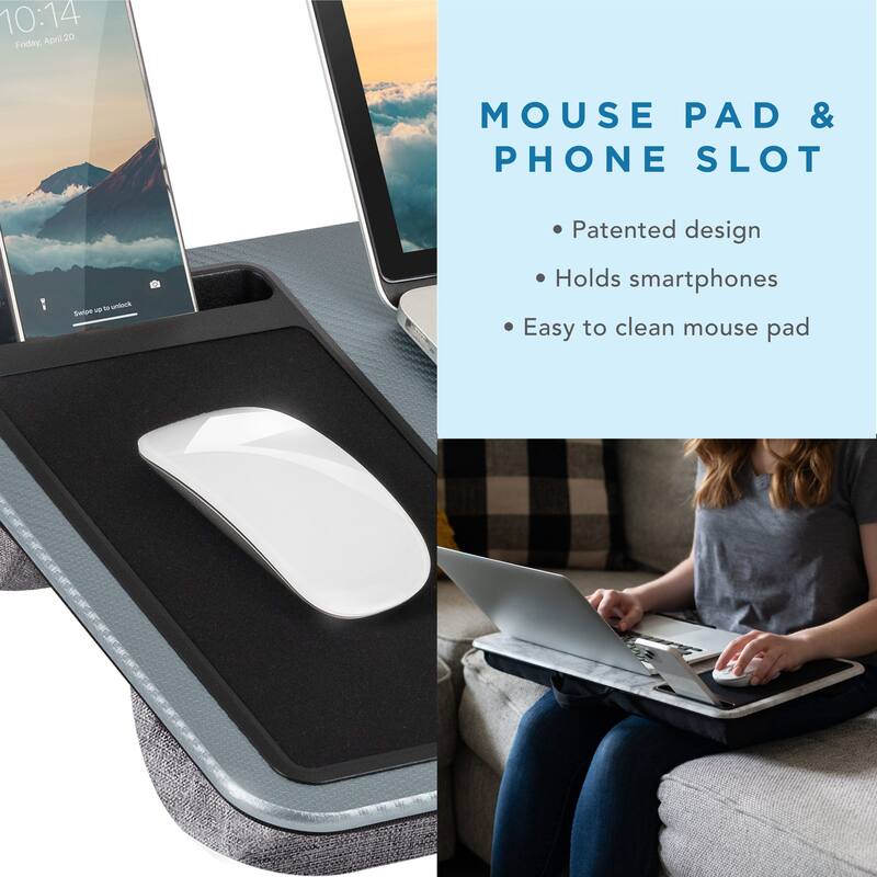 LapGear Lefty Home Office Lap Desk with mousepad and phone holder