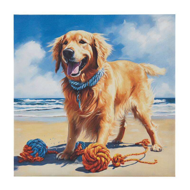 Madison Park Beach Dogs Canvas Wall Art