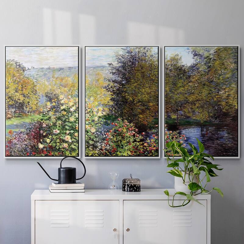 The Corner of the Garden at Montgeron, 1876 - Multi Piece Framed Canvas
