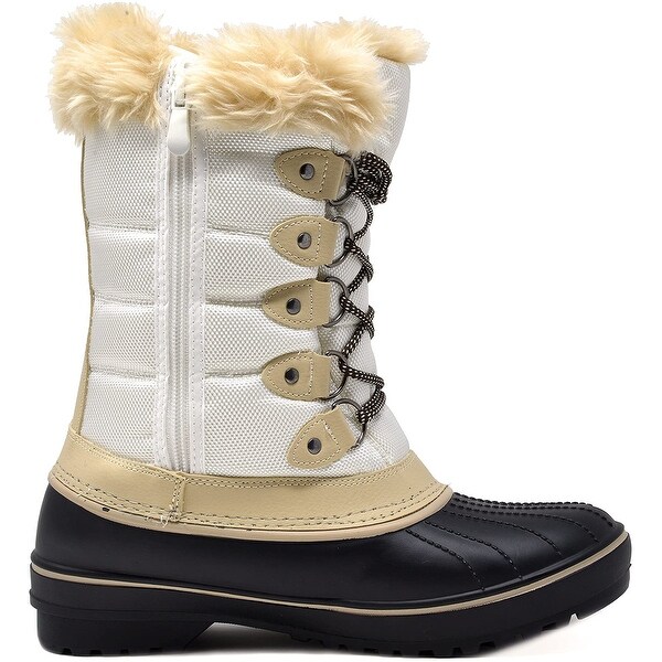 LADIES WOMENS WARM FUR LINED WINTER MIDCALF QUILTED WATERPROOF SNOW BOOTS SHOES