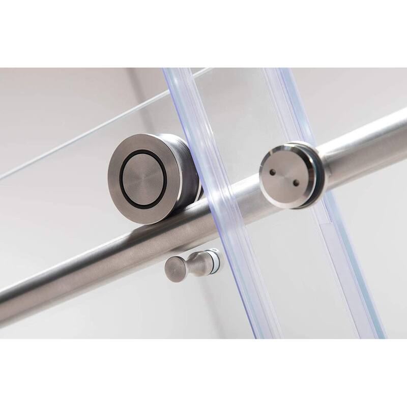 Vanity Art 56–60" W x 76" H Frameless Bypass Single Sliding Shower Door with Explosion-Proof Clear Glass - 76" H x 60" W