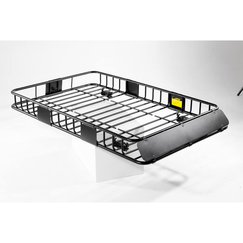 Roof Rack Basket With Net, Rooftop Steel Roof Rack, Cargo Carrier with 250 Lbs Capacity, Extension Black Car Top Luggage Holder