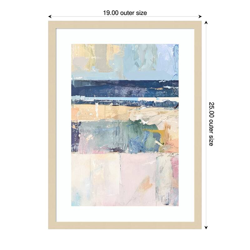 Fractured Horizons No. 1 by Raymond Powers Wood Framed Wall Art Print - Svelte Natural - 19 x 25 in