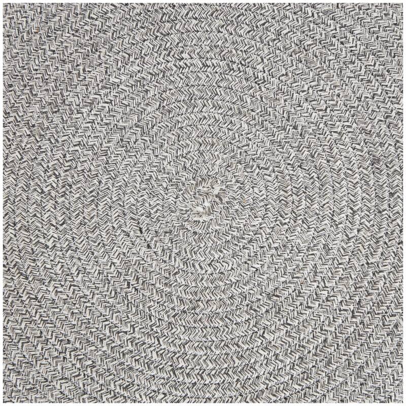 Light Gray or Beige Polyester Chevron Textured Stool with Black Wooden Legs