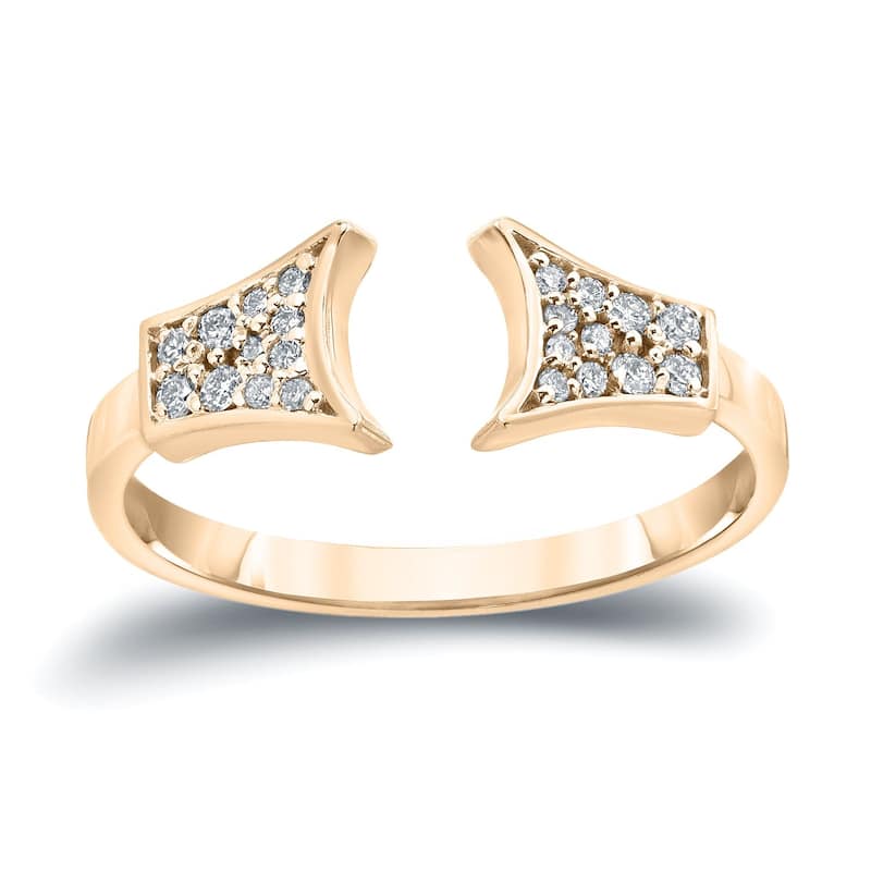 Auriya 14k Gold Modern Open Diamond Ring 1/5ct TW - Yellow - 4