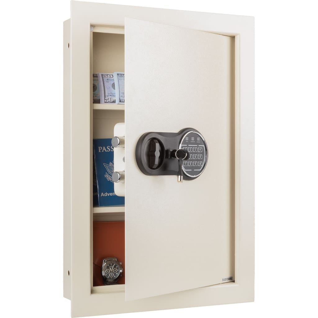 In-Wall Safe - Home or Business Safe with Keypad and 2 Manual Override Keys - Protects Cash, Jewelry, Passports by Paragon Safes