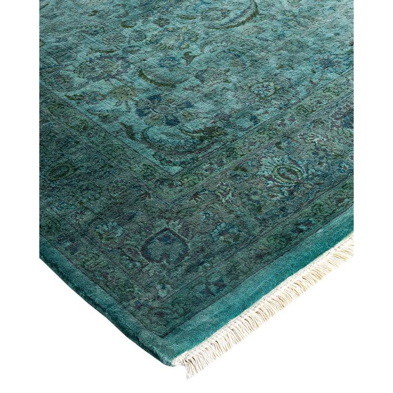 Contemporary Overdyed Wool Hand Knotted Area Rug - 4' 2" x 5' 10"