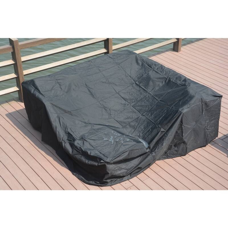 Direct Wicker 90.5" Large Square Patio Seat and Dining Table Set Cover