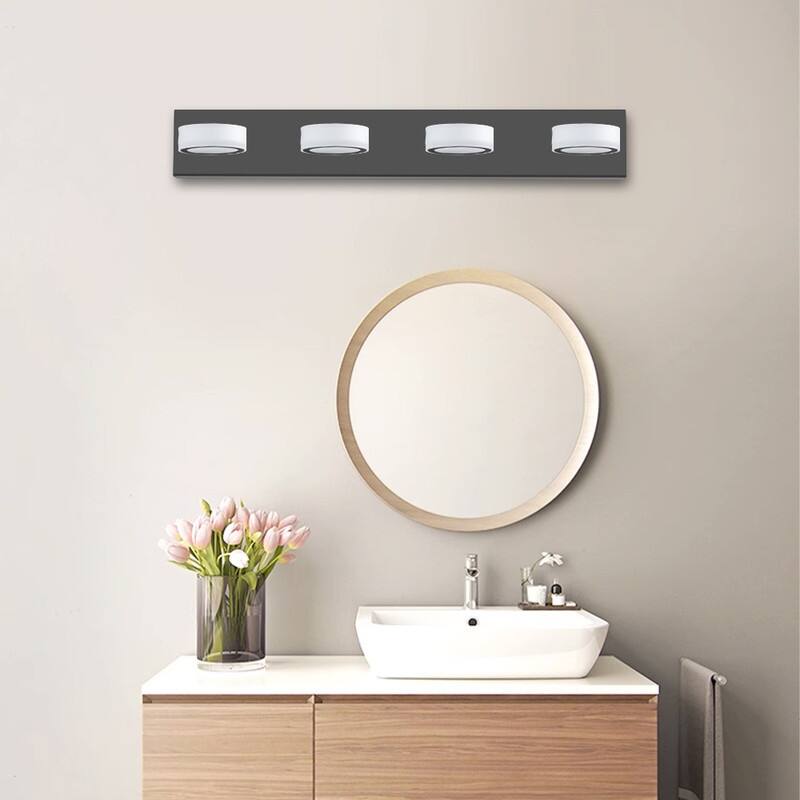 Sleek Black LED Vanity Light – Modern Wall-Mounted Bathroom Fixture for Mirrors & Showers‌