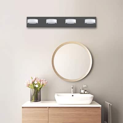 Sleek Black LED Vanity Light – Modern Wall-Mounted Bathroom Fixture for Mirrors & Showers‌