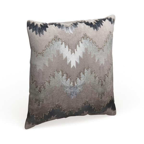 Safavieh 18 Inch Sophia Flamestitch Silver Decorative Pillow On Sale Overstock 13784454