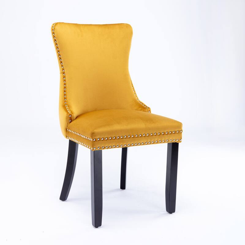 Set of 2 Modern Upholstered Accent Armless Tufted Dining Chairs