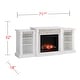 preview thumbnail 27 of 25, SEI Furniture Remote Controlled LED Electric Fireplace with Mantel in White Stone and Storage
