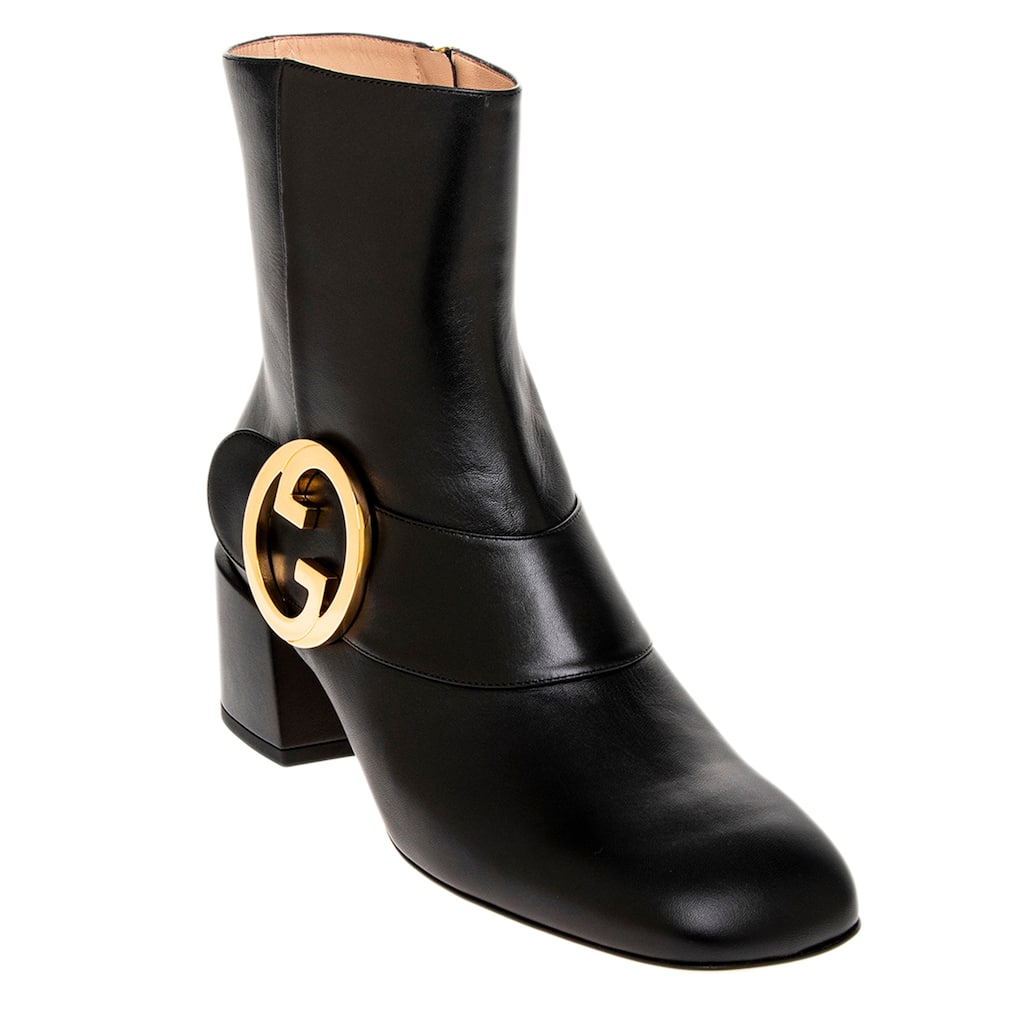 Gucci Blondie Leather Ankle Boot - Black Leather