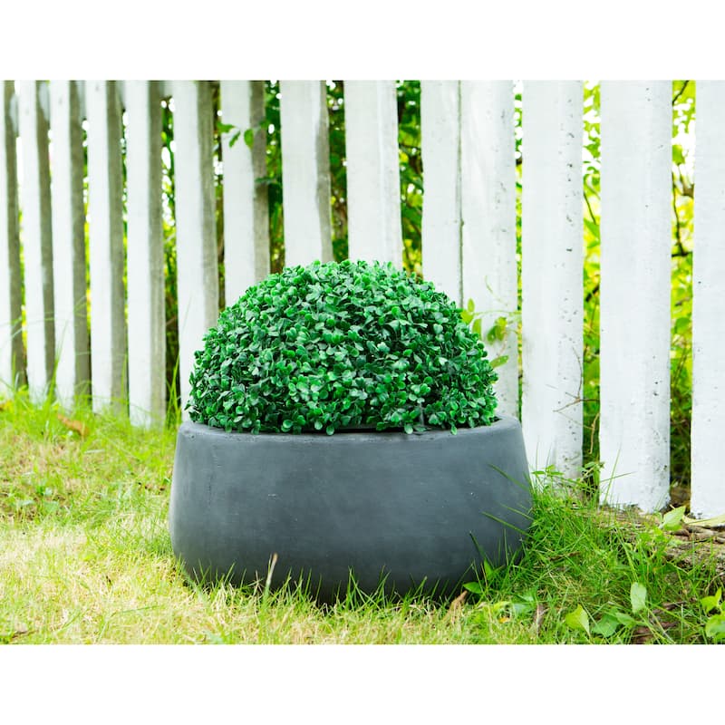 Durx-litecrete Lightweight Concrete Modern Low Bowl Cement Planter-Medium - 15.7'x15.7'x7.9'