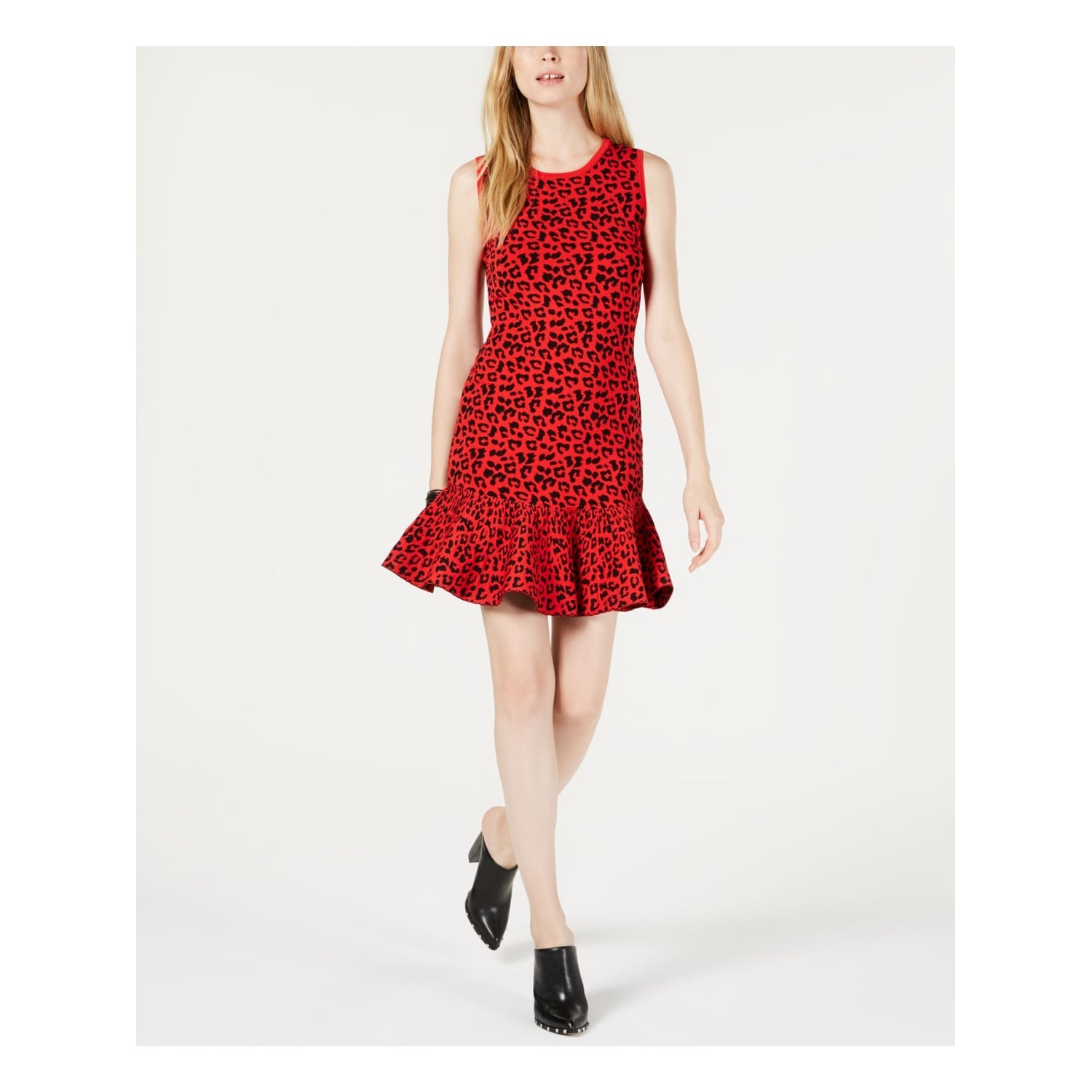 guess red sweater dress