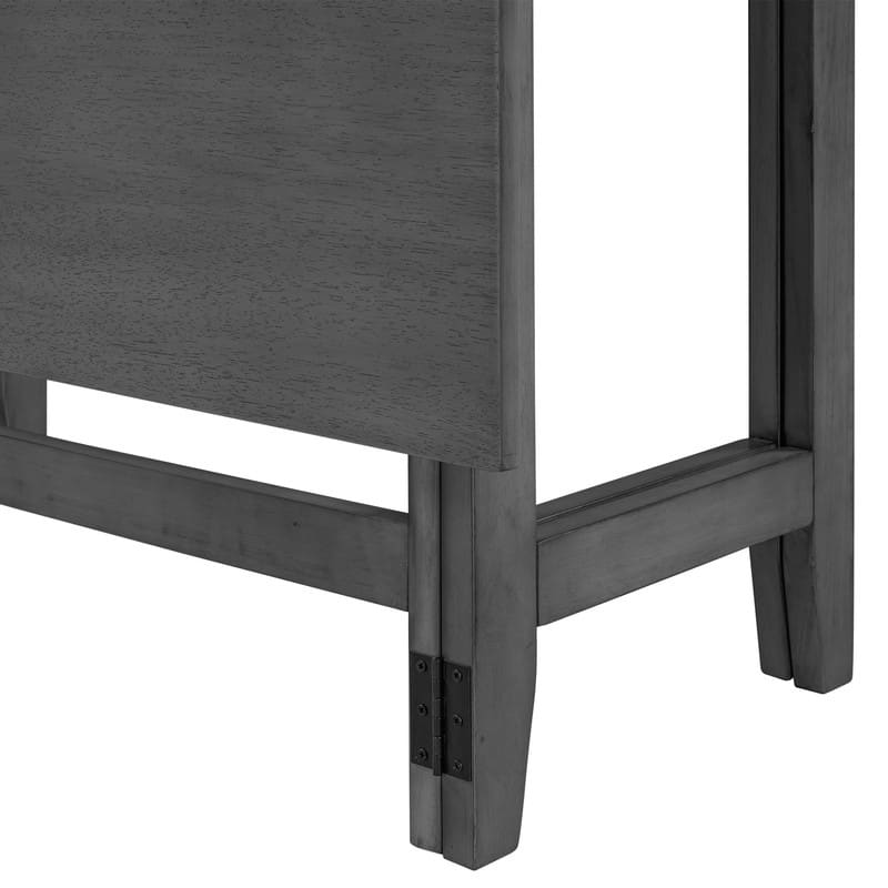 Rustic Drop-Leaf Dining Table – Space-Saving Farmhouse Design with Extendable Wood Top‌ - 47.00in. W X36.00in.DX30.00in. H